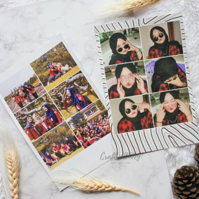Print Cetak Foto Polaroid Double Strip Photobox Photobooth Anti Air Polos Motif